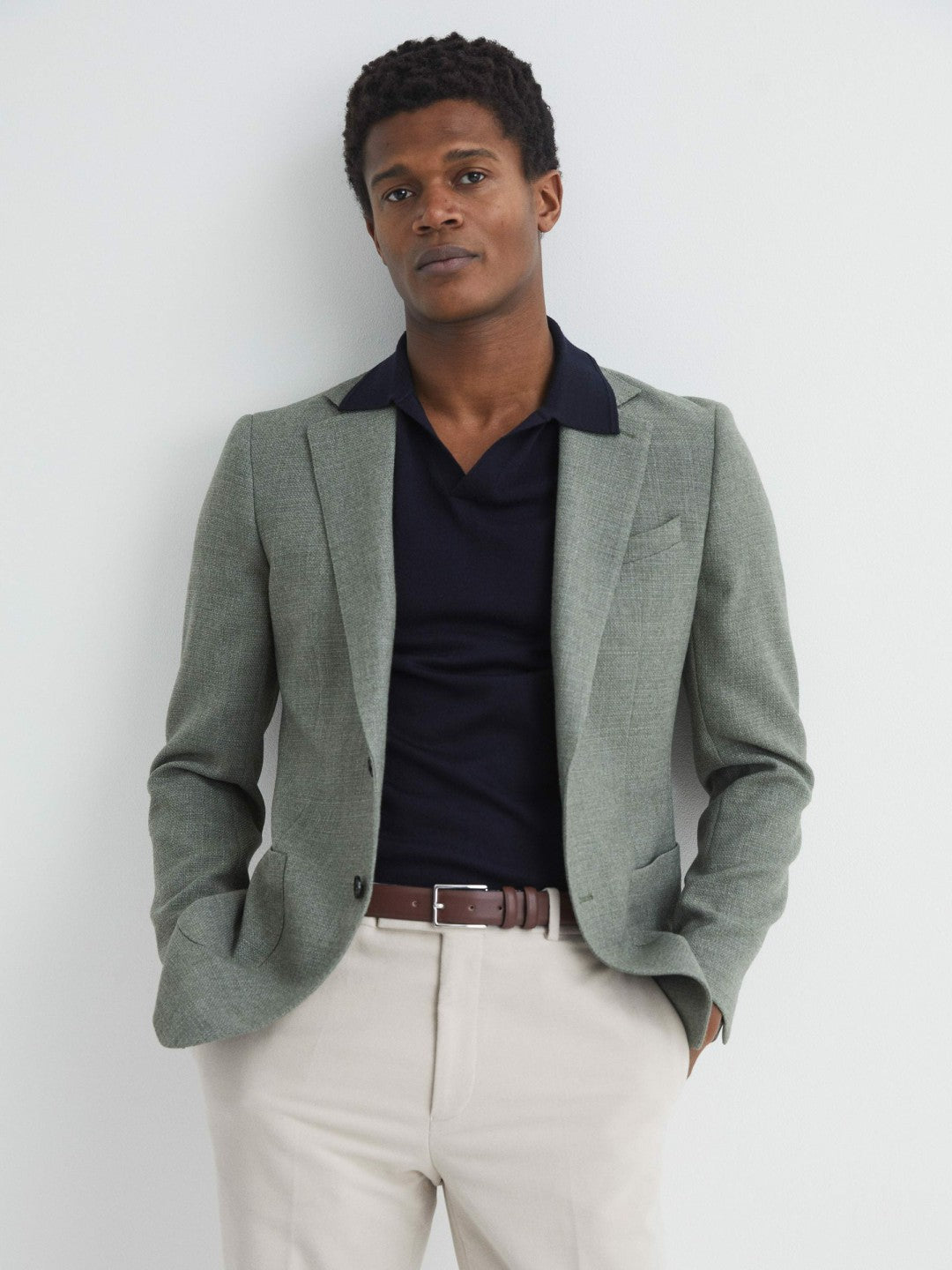 Reiss Smooth Leather Belt in Tan