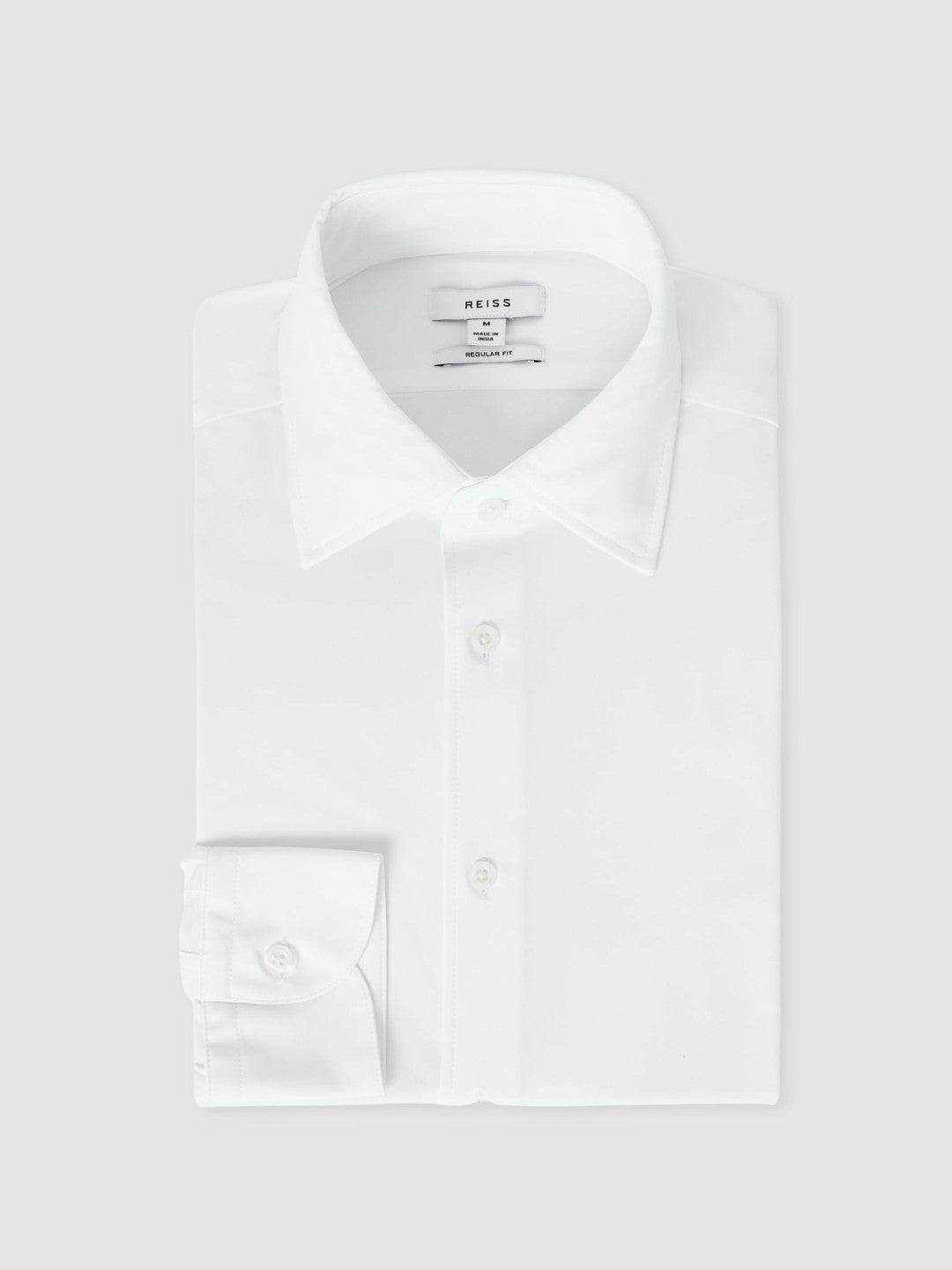 Reiss Regular Fit Button-Through Travel Shirt in White