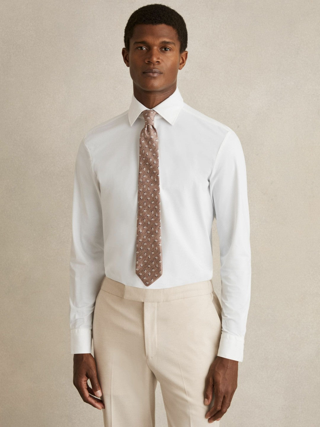 Reiss Regular Fit Button-Through Travel Shirt in White