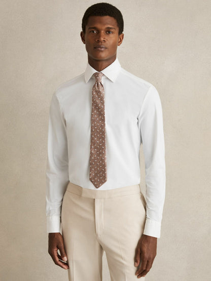 Reiss Regular Fit Button-Through Travel Shirt in White