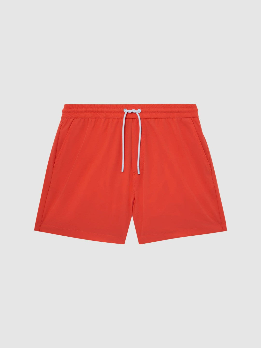 Reiss Plain Drawstring Swim Shorts in Bright Orange