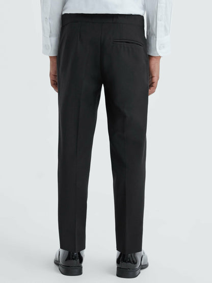 Reiss 3-9 yrs Tuxedo Satin Stripe Trousers in Black