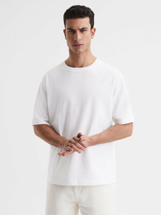 Reiss Oversized Garment Dye T-Shirt in White