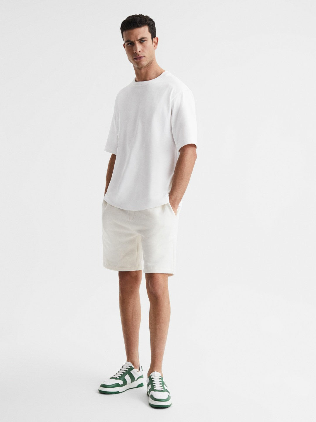 Reiss Oversized Garment Dye T-Shirt in White