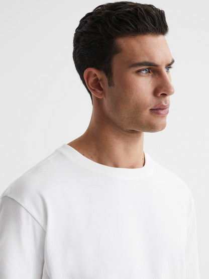 Reiss Oversized Garment Dye T-Shirt in White