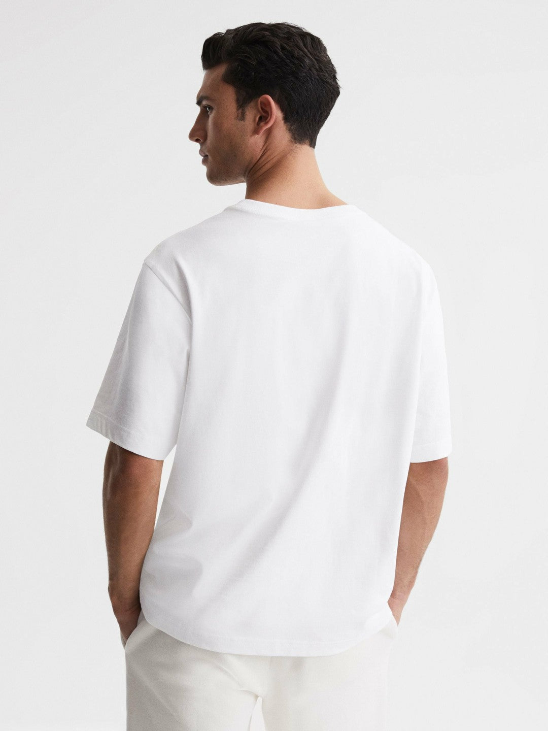 Reiss Oversized Garment Dye T-Shirt in White