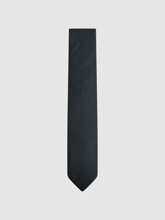 Reiss Textured Silk Blend Tie in Navy