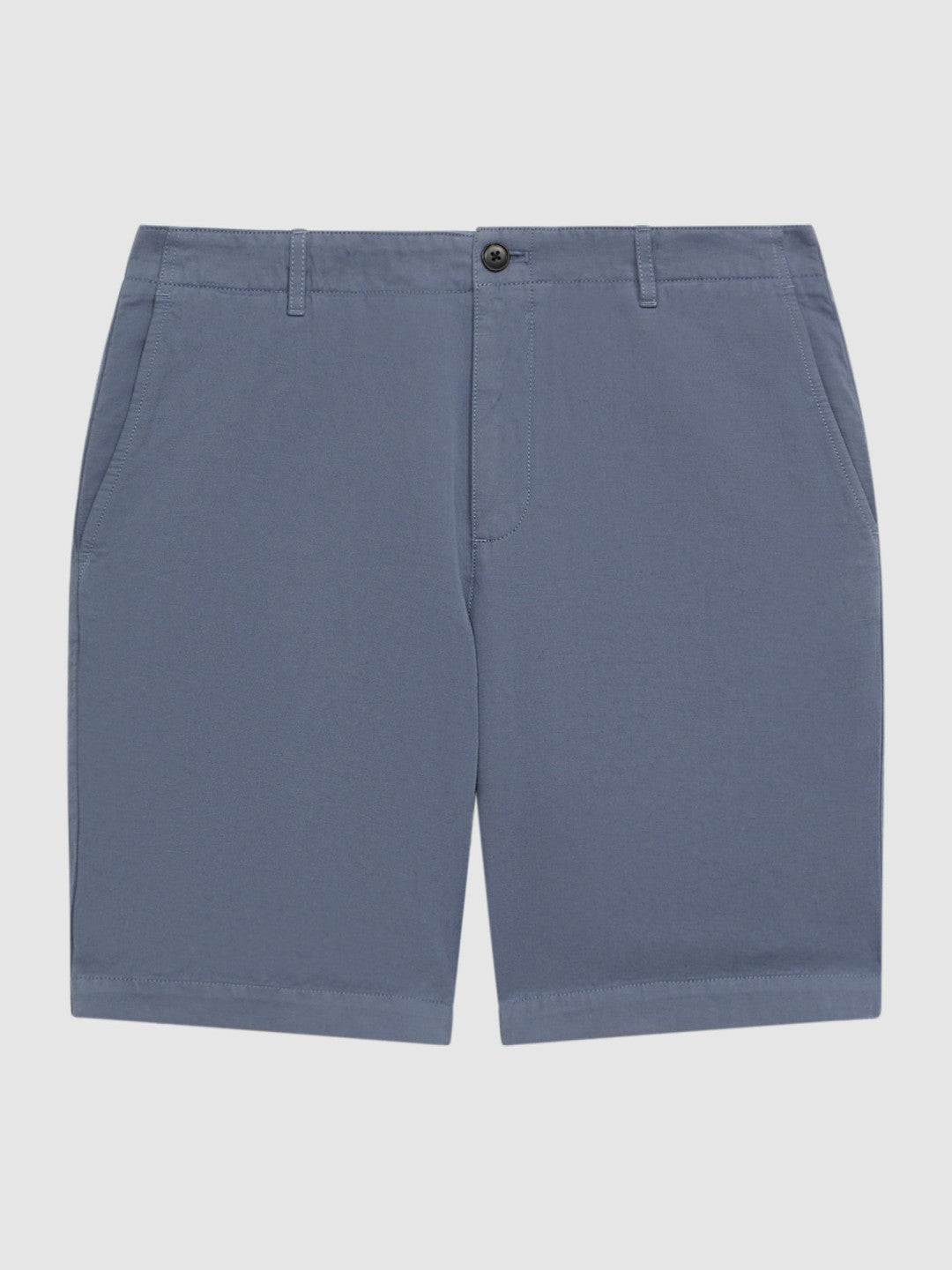 Reiss Cotton-Linen Blend Shorts in Airforce Blue