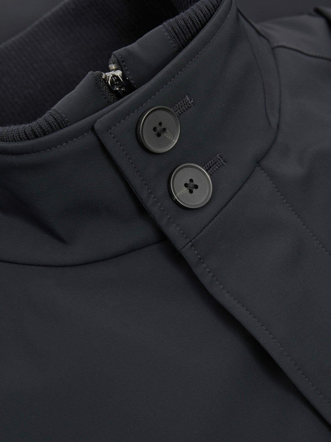 Reiss Hybrid Removable Funnel Neck Overcoat in Navy
