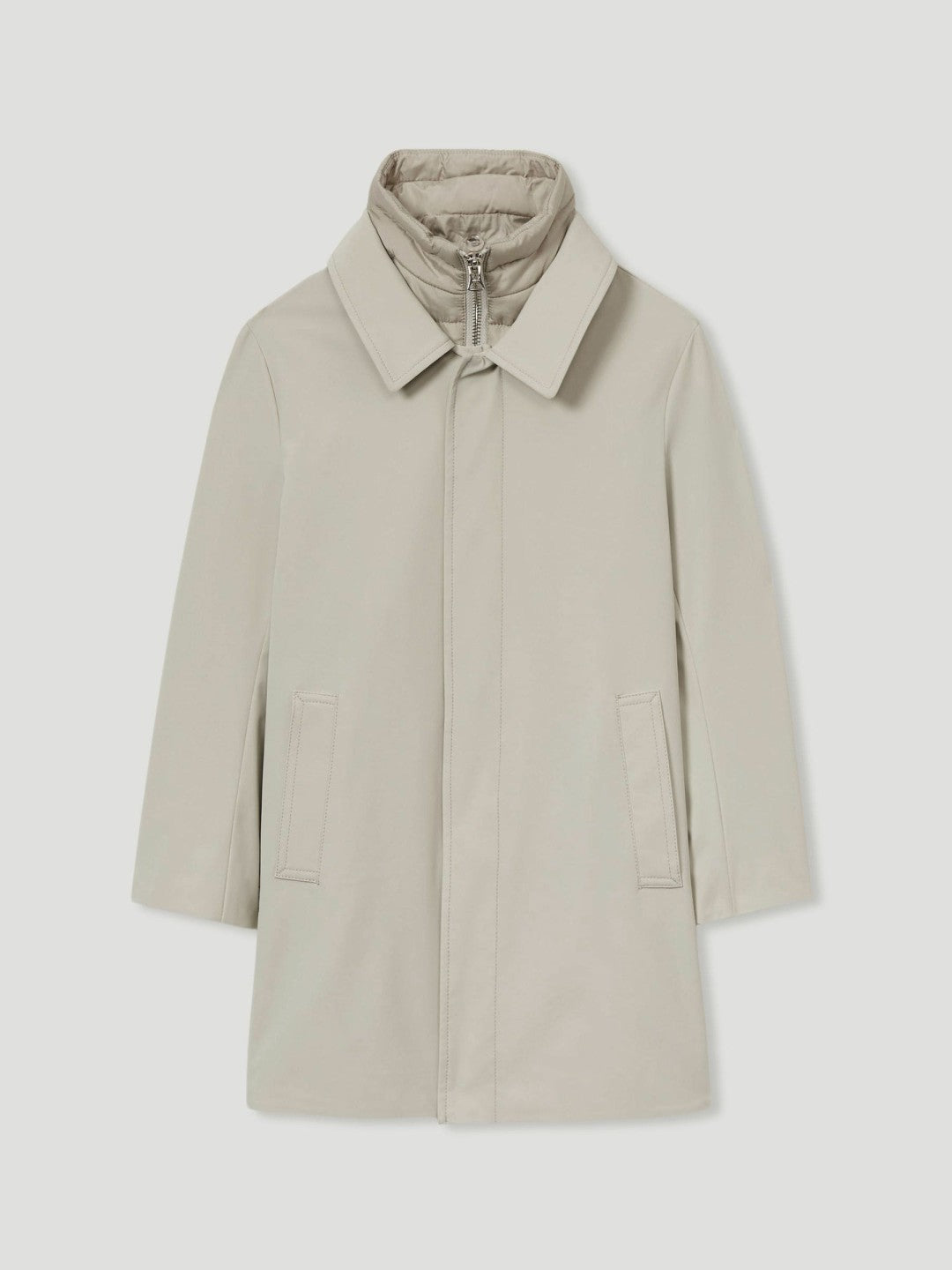 Reiss 9-13 yrs Gabardine Coat with Removable Gilet in Stone