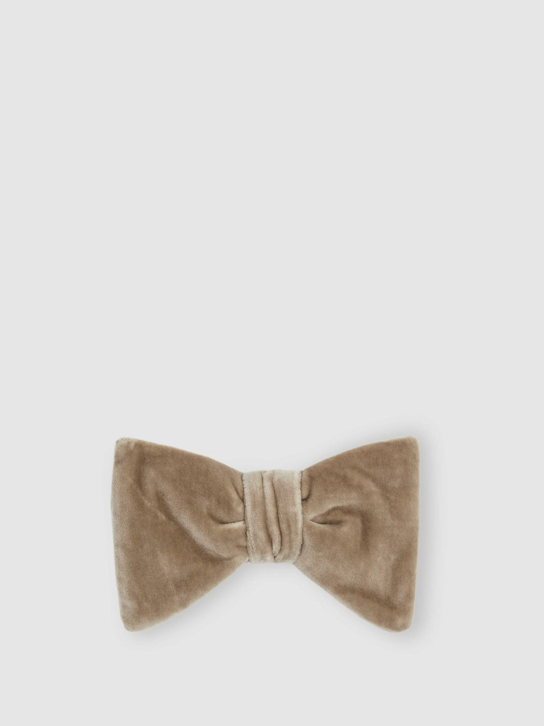 Reiss Velvet Bow Tie in Taupe Brown