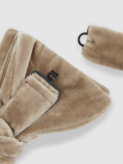 Reiss Velvet Bow Tie in Taupe Brown