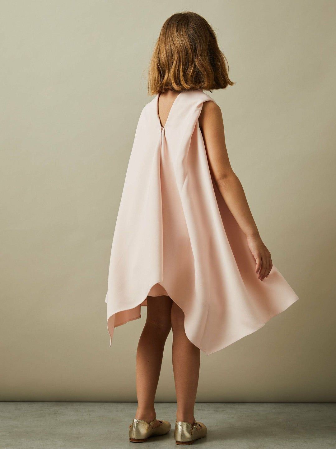 Reiss 9-13 yrs High-Neck Drape Back Dress in Pink