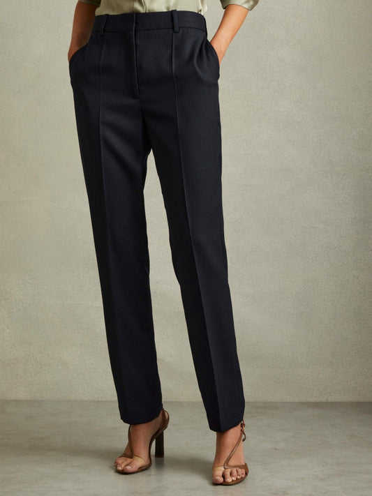 Reiss Textured Slim Fit Suit Trousers in Navy