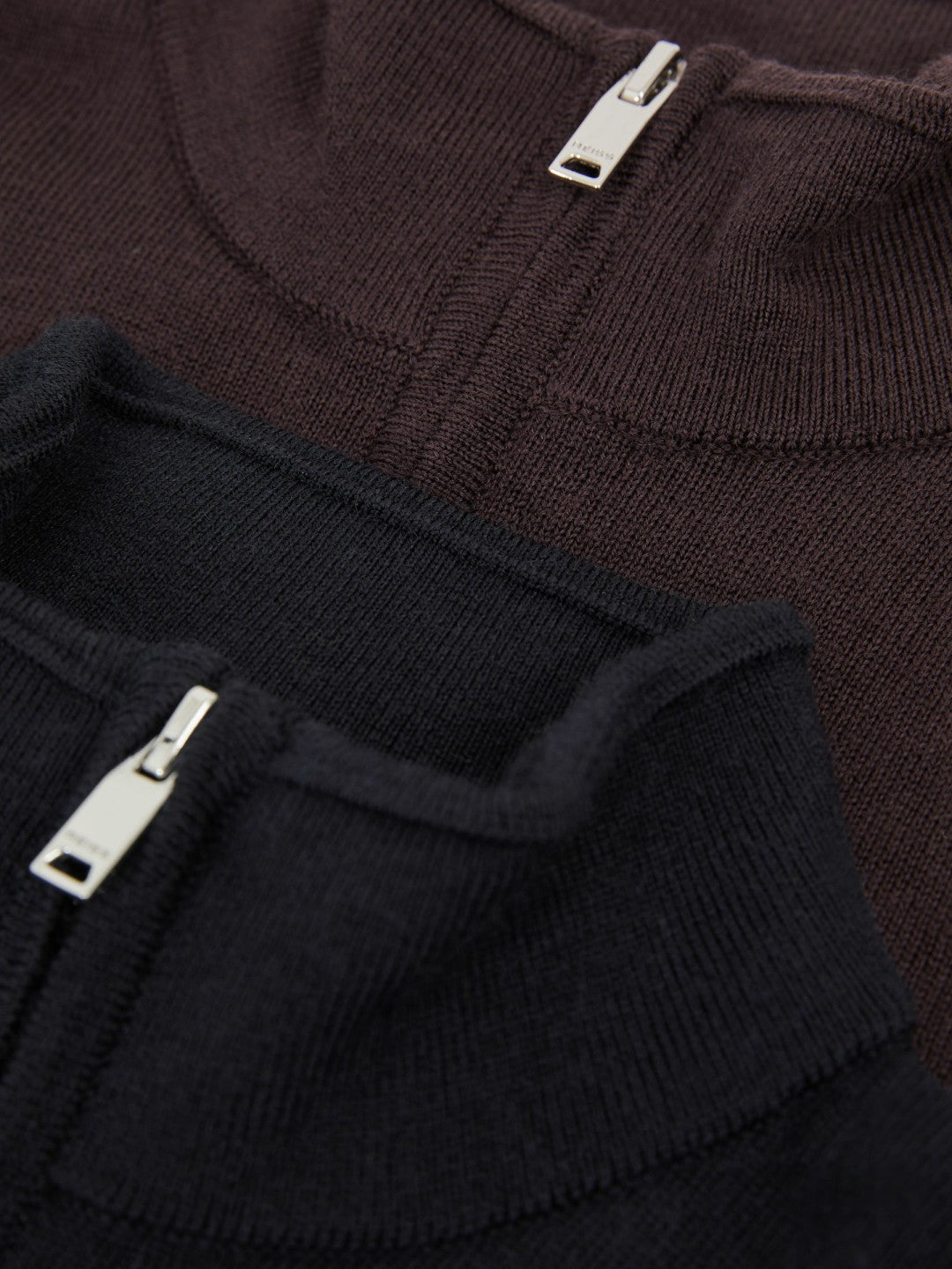 Reiss 9-13 yrs Two Pack Of Merino Wool Zip-Neck Jumpers in Navy/Dark Bordeaux