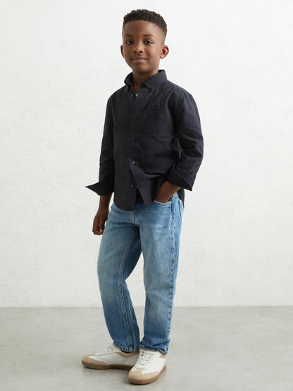 Reiss 3-9 yrs Button Down Oxford Shirt in Navy