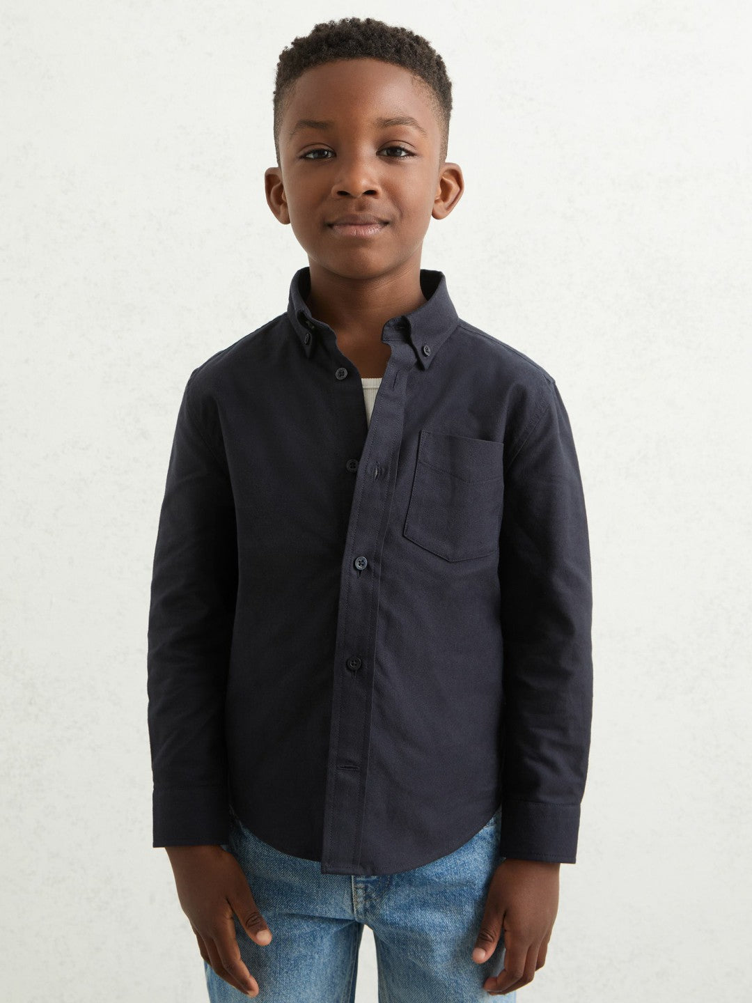 Reiss 9-13 yrs Button Down Oxford Shirt in Navy