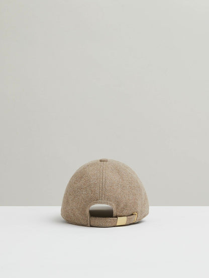 Reiss Wool Blend Flannel Baseball Cap in Taupe