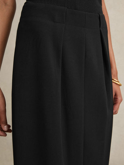 Reiss Tailored Midi Suit Skirt in Black