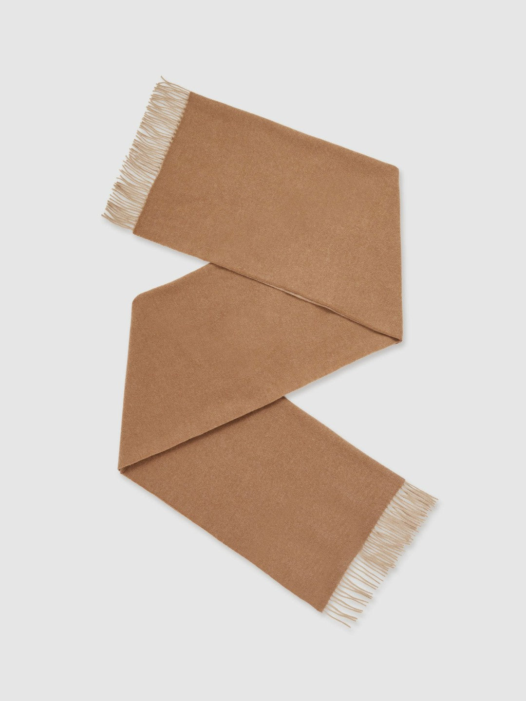 Reiss Wool-Cashmere Scarf in Biscuit