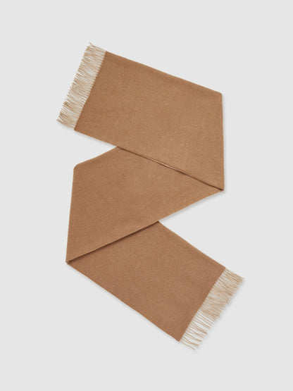 Reiss Wool-Cashmere Scarf in Biscuit