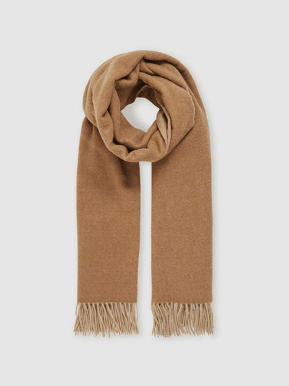 Reiss Wool-Cashmere Scarf in Biscuit