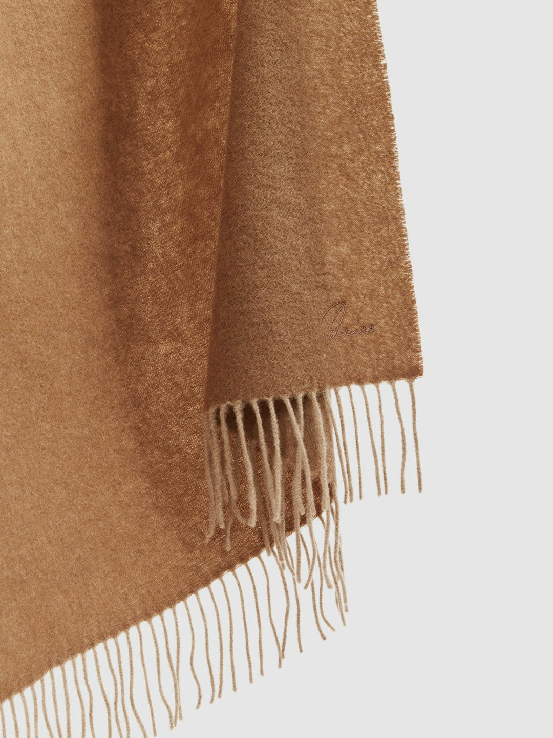 Reiss Wool-Cashmere Scarf in Biscuit
