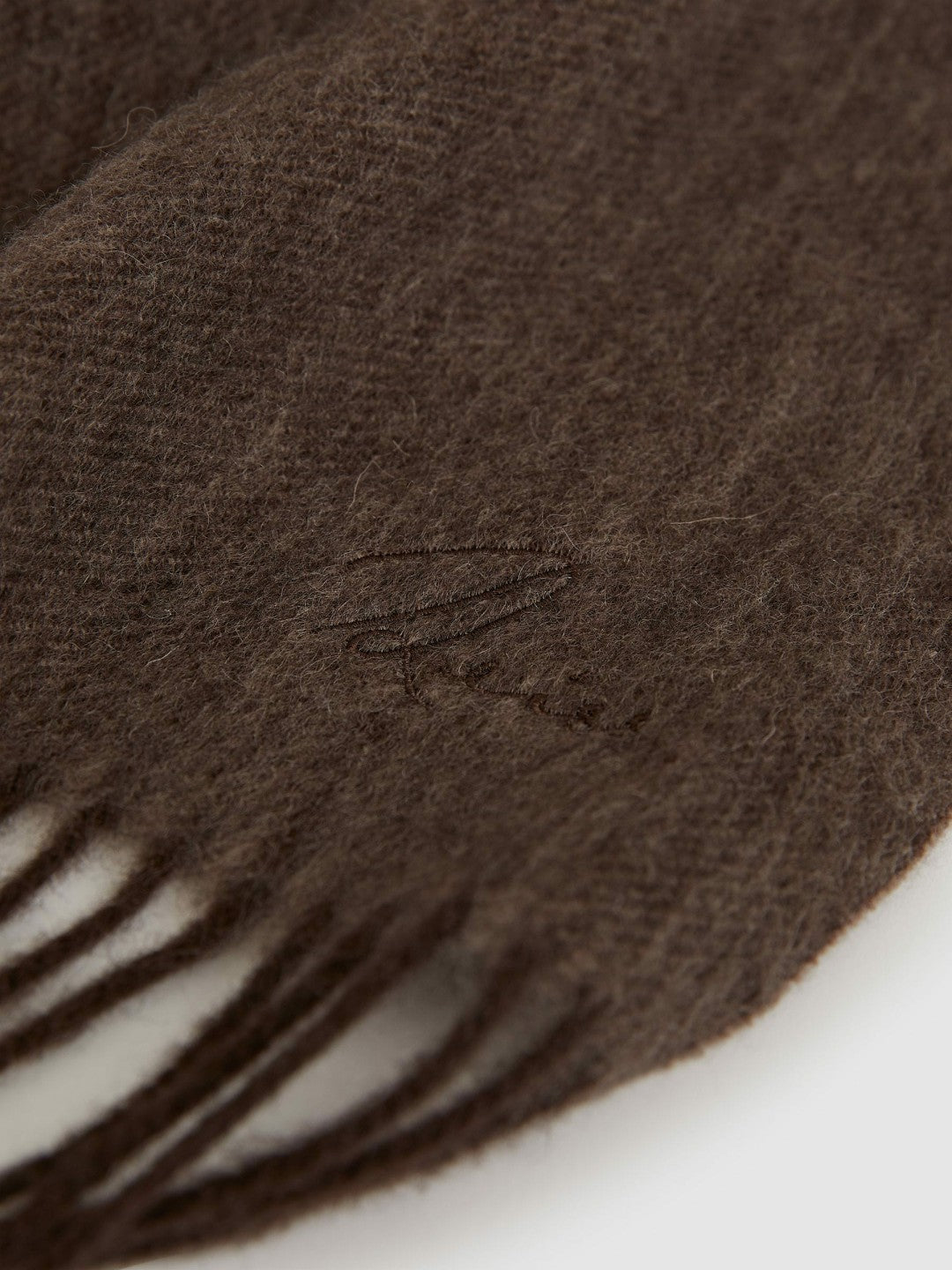 Reiss Wool-Cashmere Scarf in Chocolate