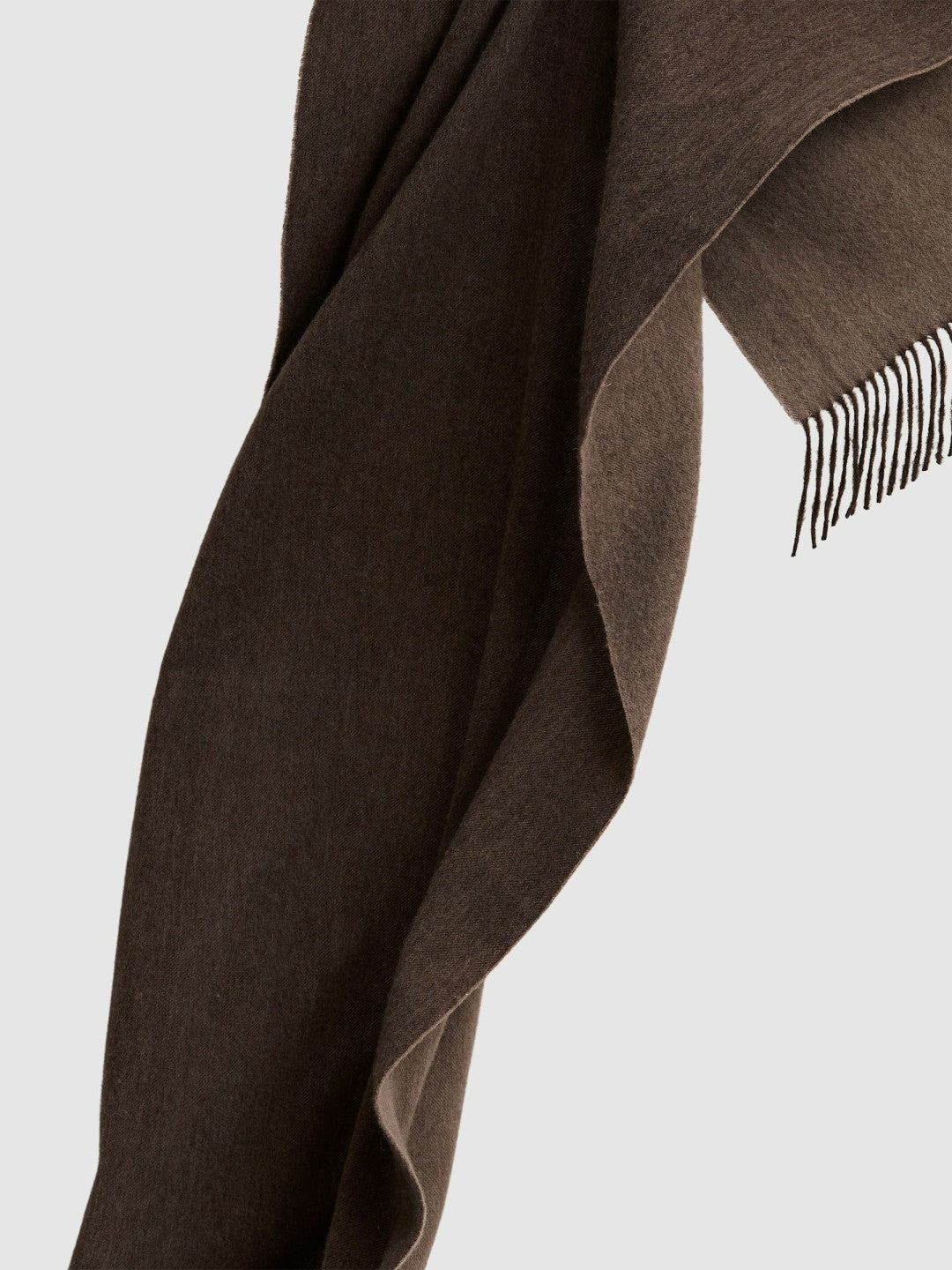 Reiss Wool-Cashmere Scarf in Chocolate