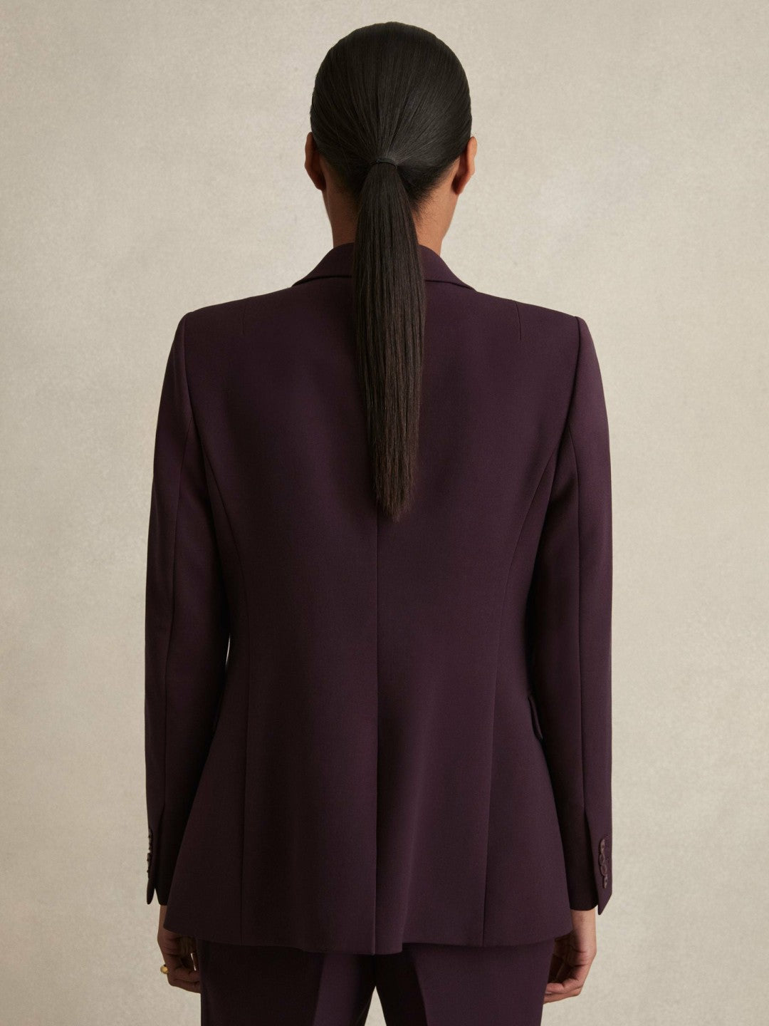 Reiss Petite Tailored Single Breasted Suit Blazer in Berry