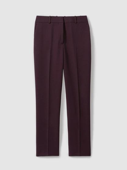 Reiss Petite Slim Fit Suit Trousers in Berry