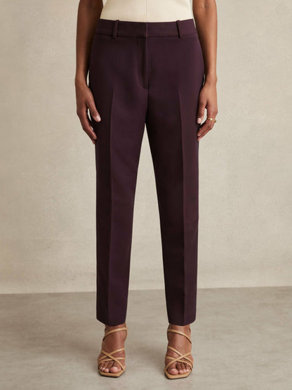 Reiss Petite Slim Fit Suit Trousers in Berry