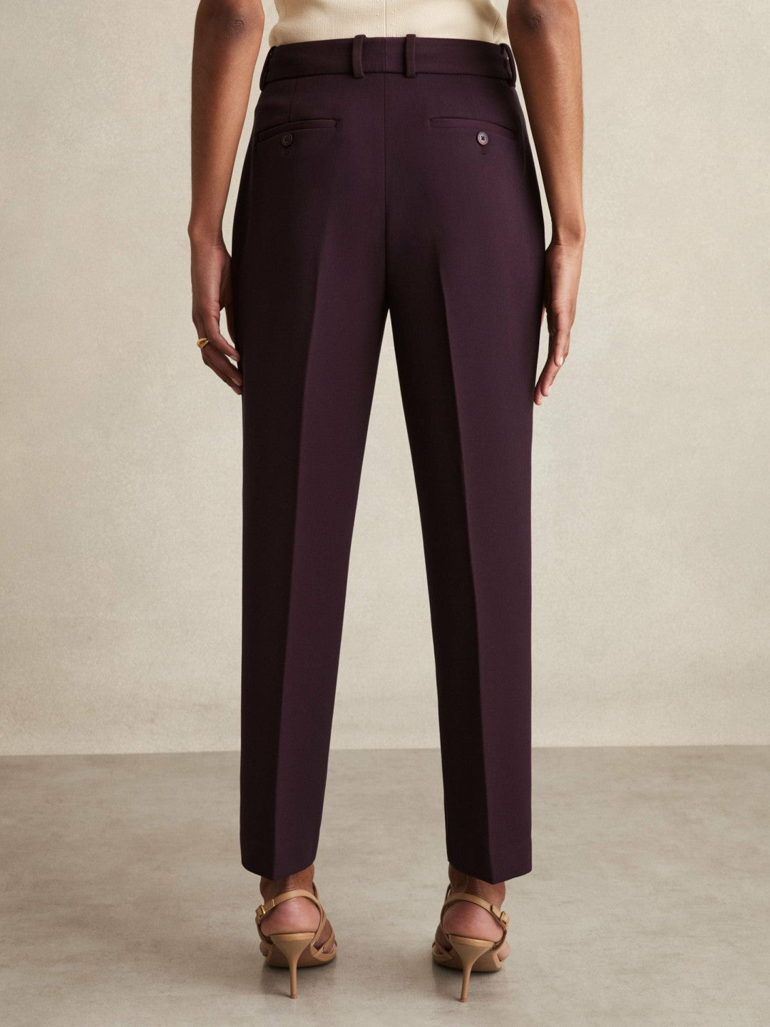 Reiss Petite Slim Fit Suit Trousers in Berry