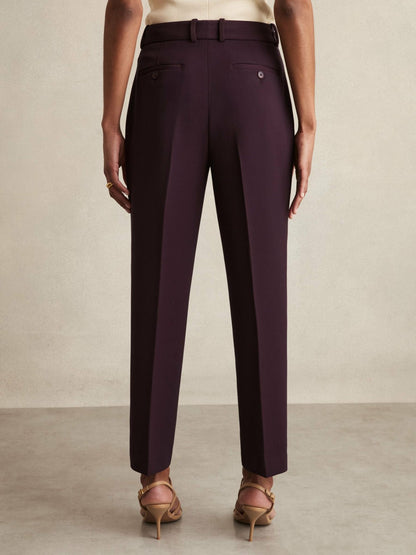 Reiss Petite Slim Fit Suit Trousers in Berry