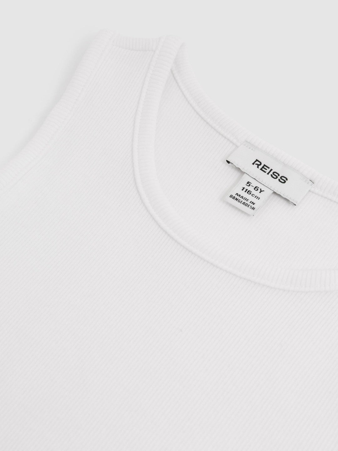 Reiss 9-13 yrs Cotton Stretch Ribbed Vest 3 Pack in White