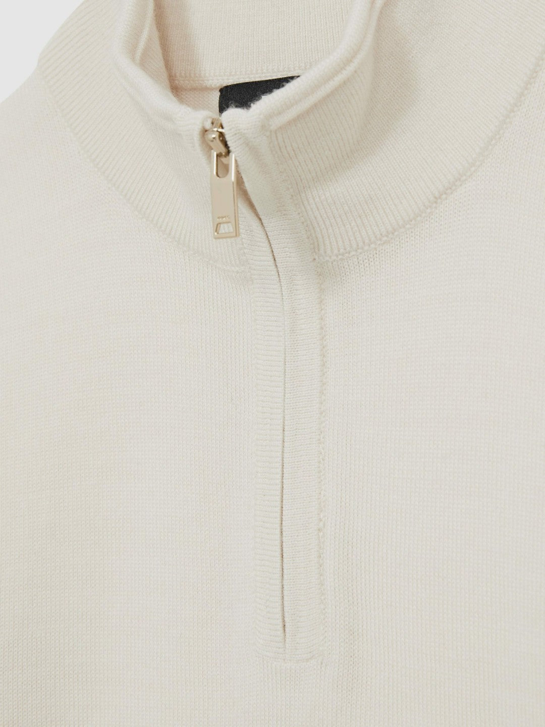 Reiss 9-13 yrs Merino Wool Half-Zip Funnel Neck Jumper in Snow