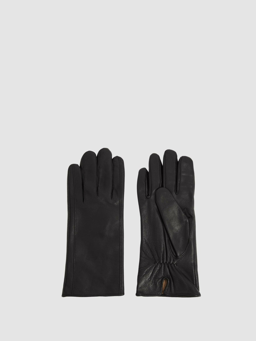 Reiss Leather Gloves in Black