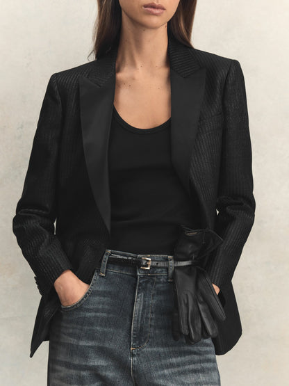 Reiss Leather Gloves in Black