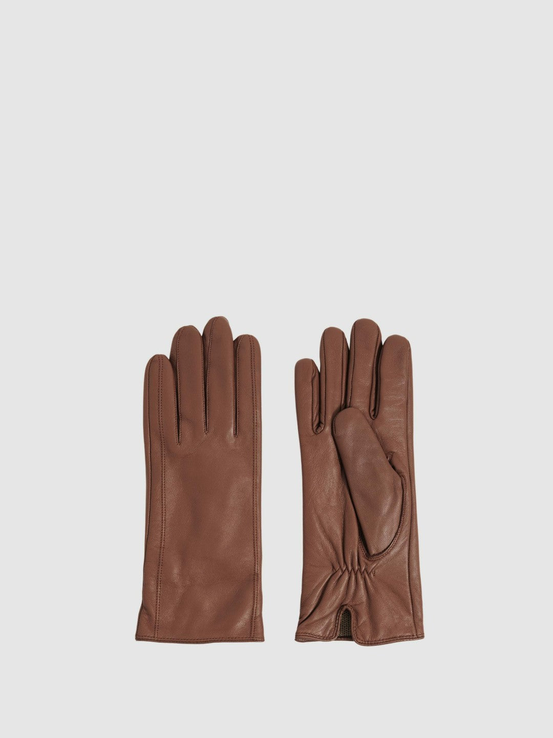 Reiss Leather Gloves in Tan