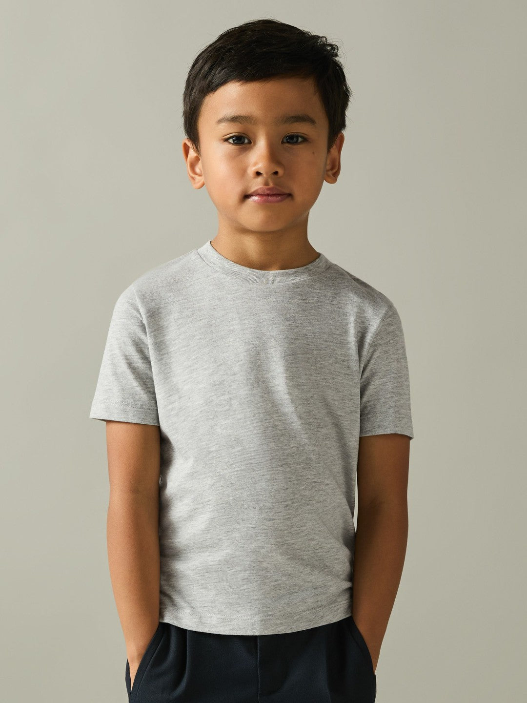 Reiss 9-13 yrs Crew Neck T-Shirt in Grey