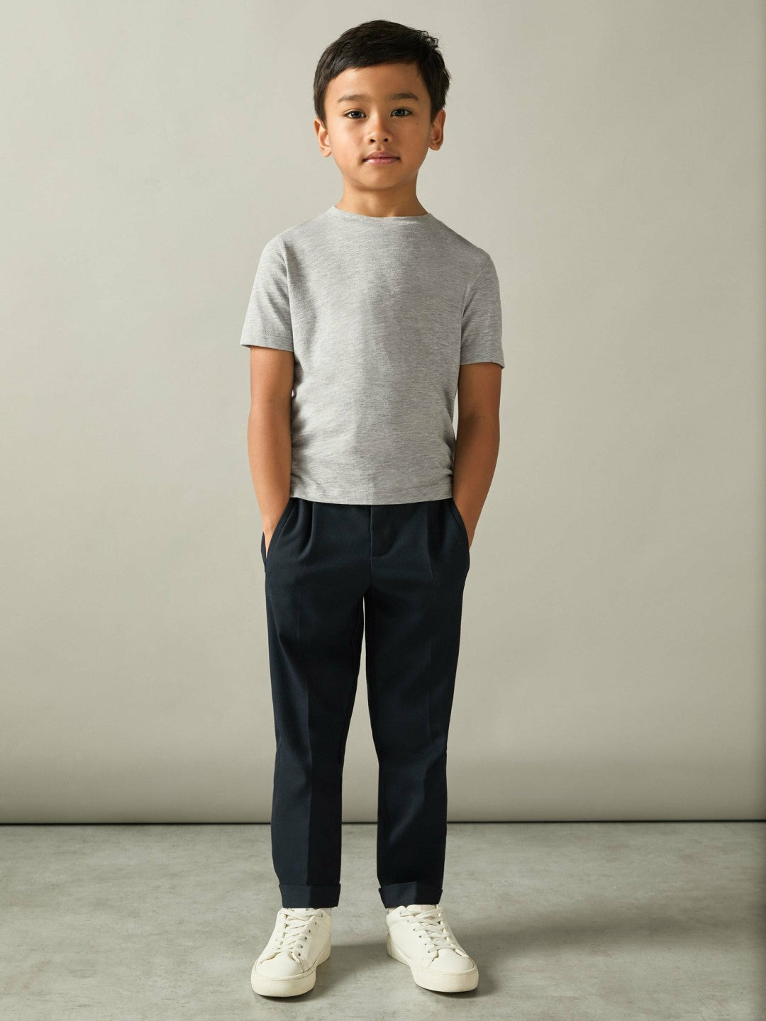 Reiss 9-13 yrs Crew Neck T-Shirt in Grey