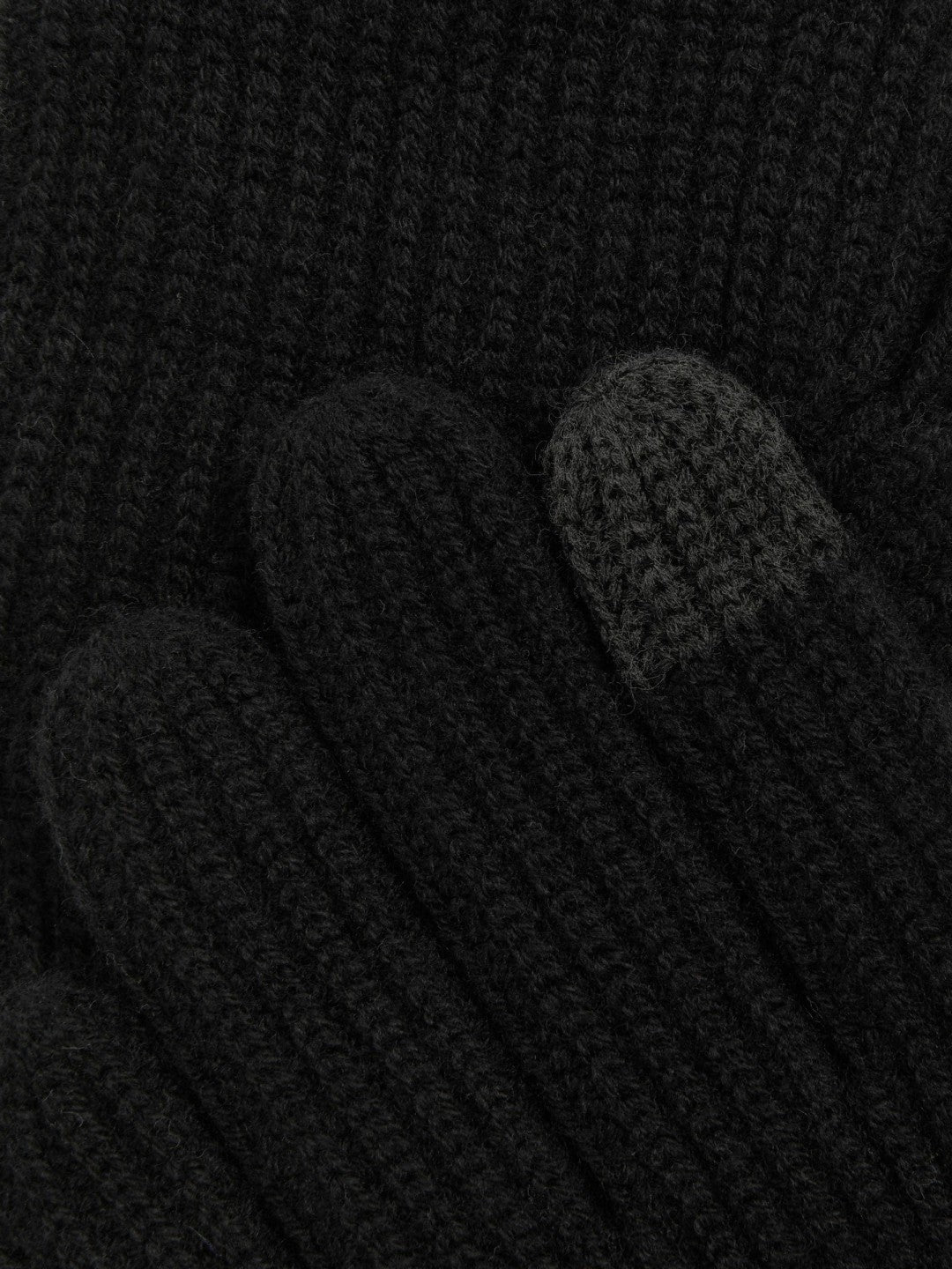 Reiss Ribbed-Merino Touchscreen Gloves in Black