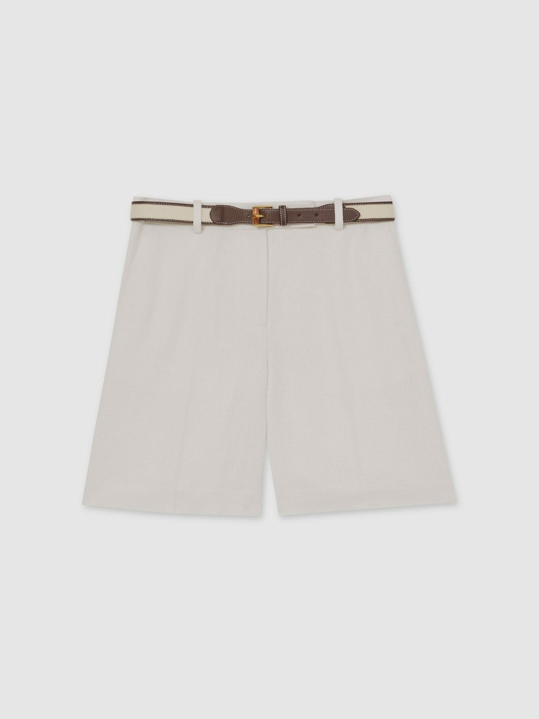 Reiss Petite Linen-Blend Bermuda Shorts in White