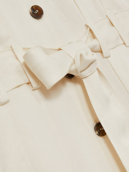 Reiss 13-14 yrs Tie-Waist Collared Dress in Ivory