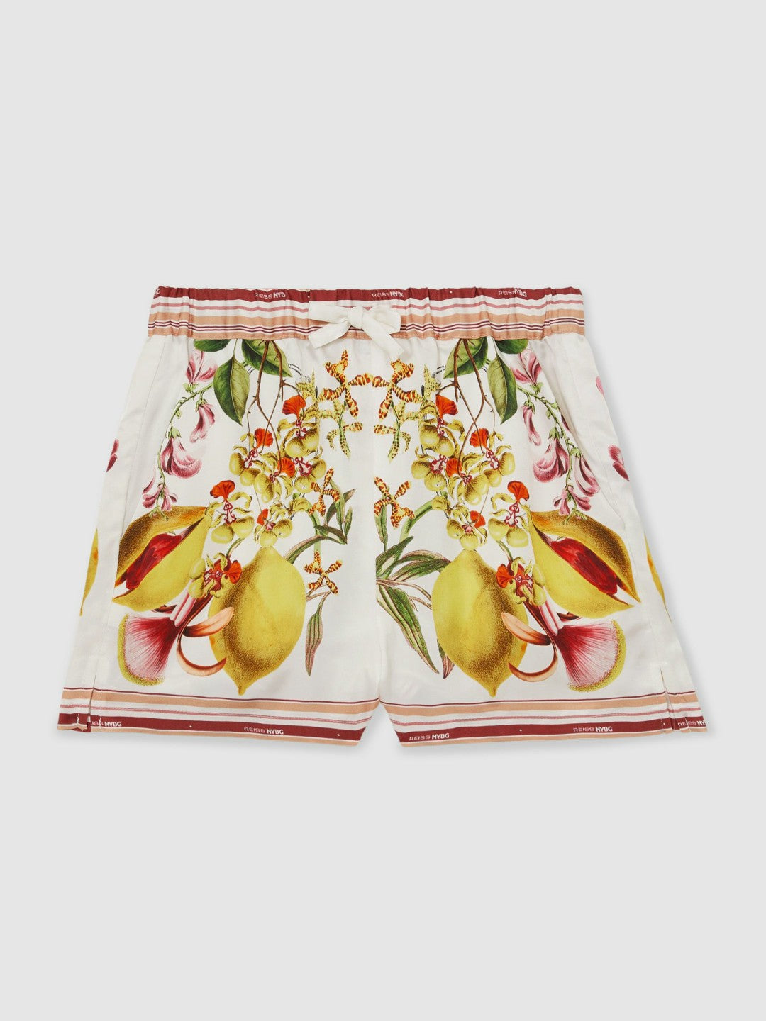 Reiss 9-13 yrs  | NYBG Satin Floral-Print Shorts in Ivory