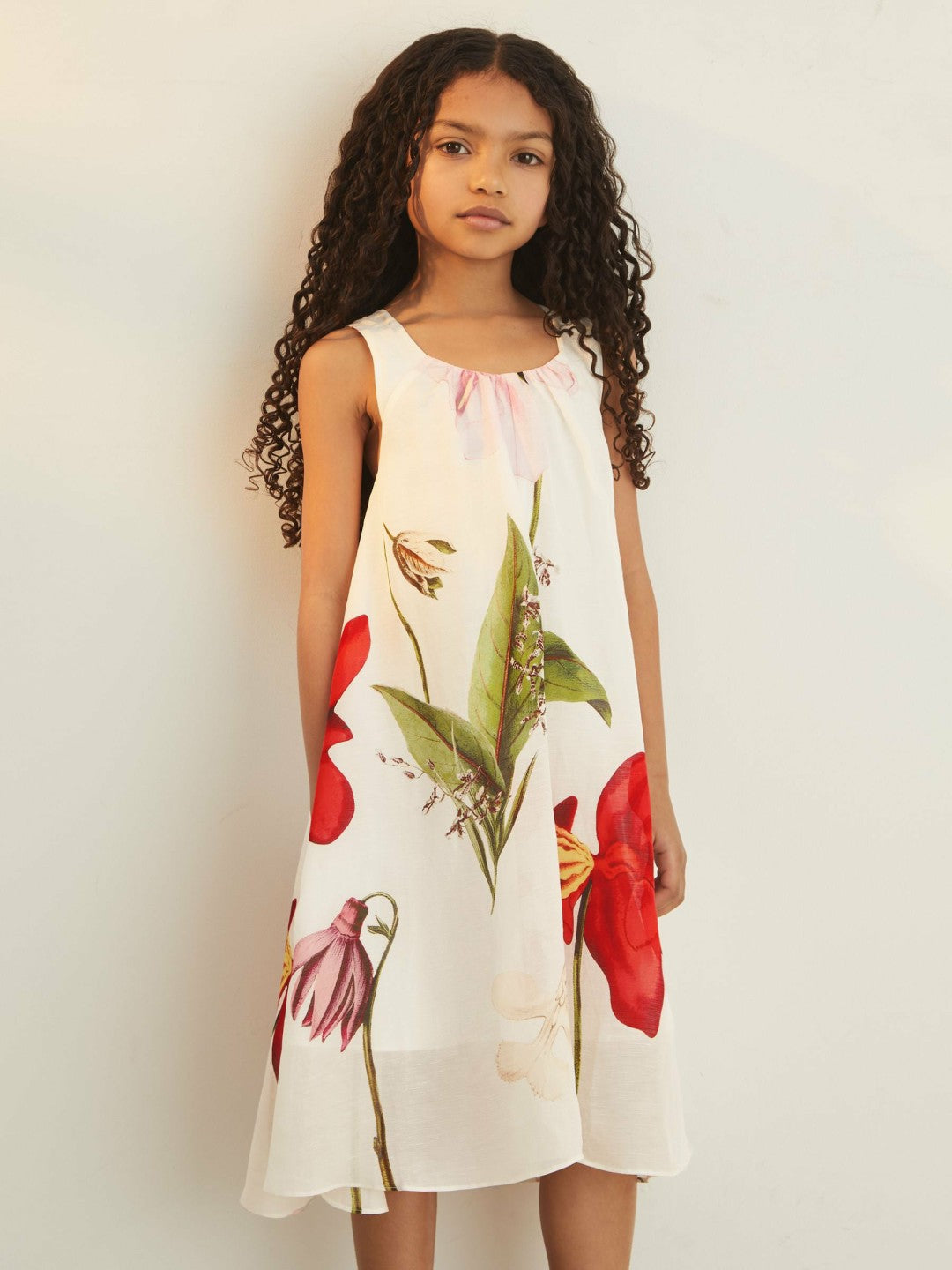 Reiss 13-14 yrs  | NYBG Floral Maxi Dress With Linen in Ivory