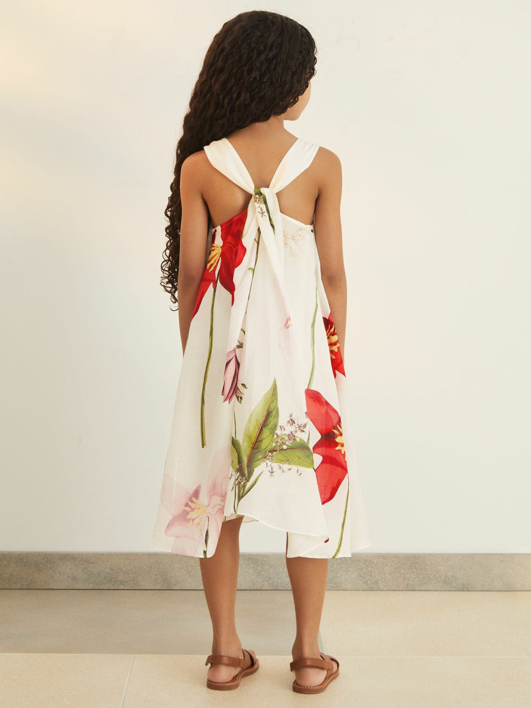 Reiss 13-14 yrs  | NYBG Floral Maxi Dress With Linen in Ivory