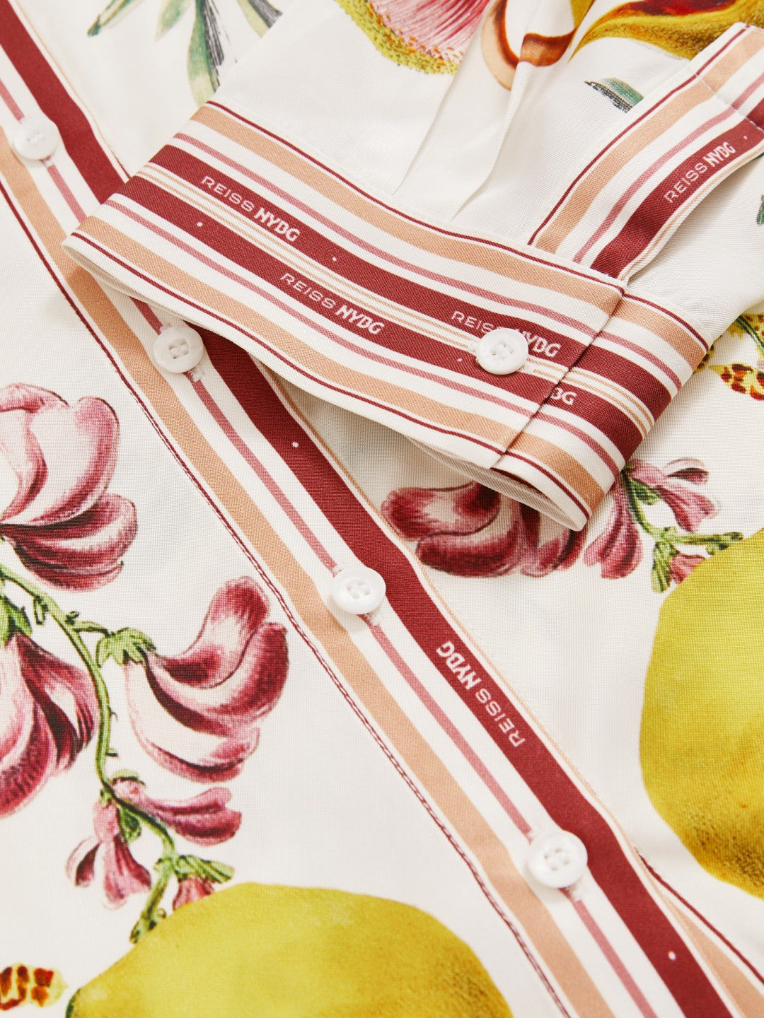 Reiss 9-13 yrs  | NYBG Satin Floral-Print Shirt in Ivory
