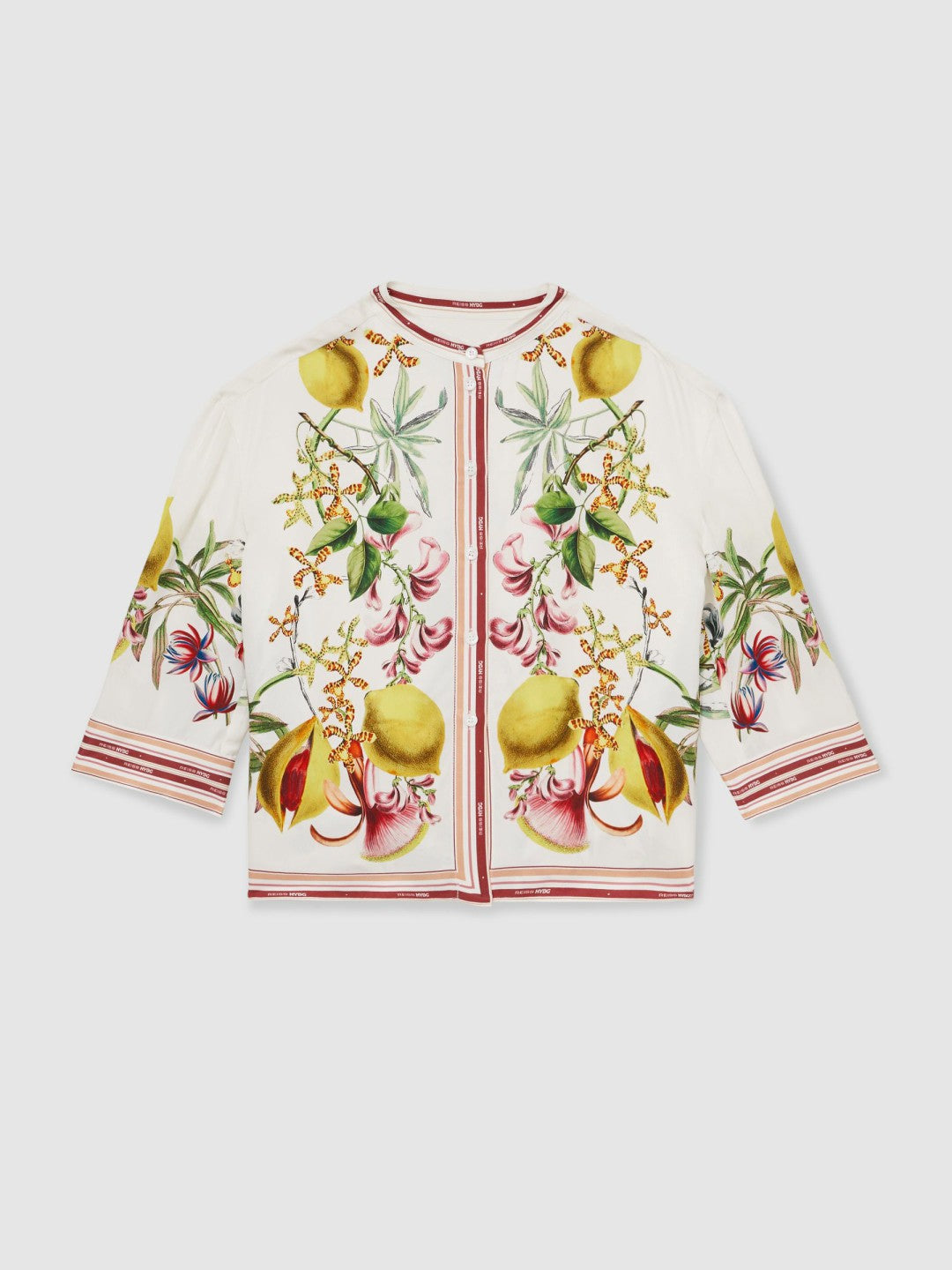 Reiss 4-9 yrs  | NYBG Satin Floral-Print Shirt in Ivory