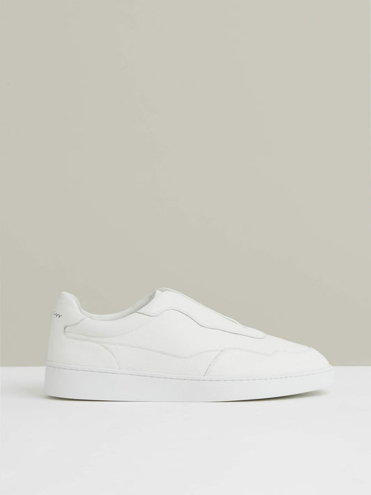 Reiss Leather Elasticated-Lace Trainers in White